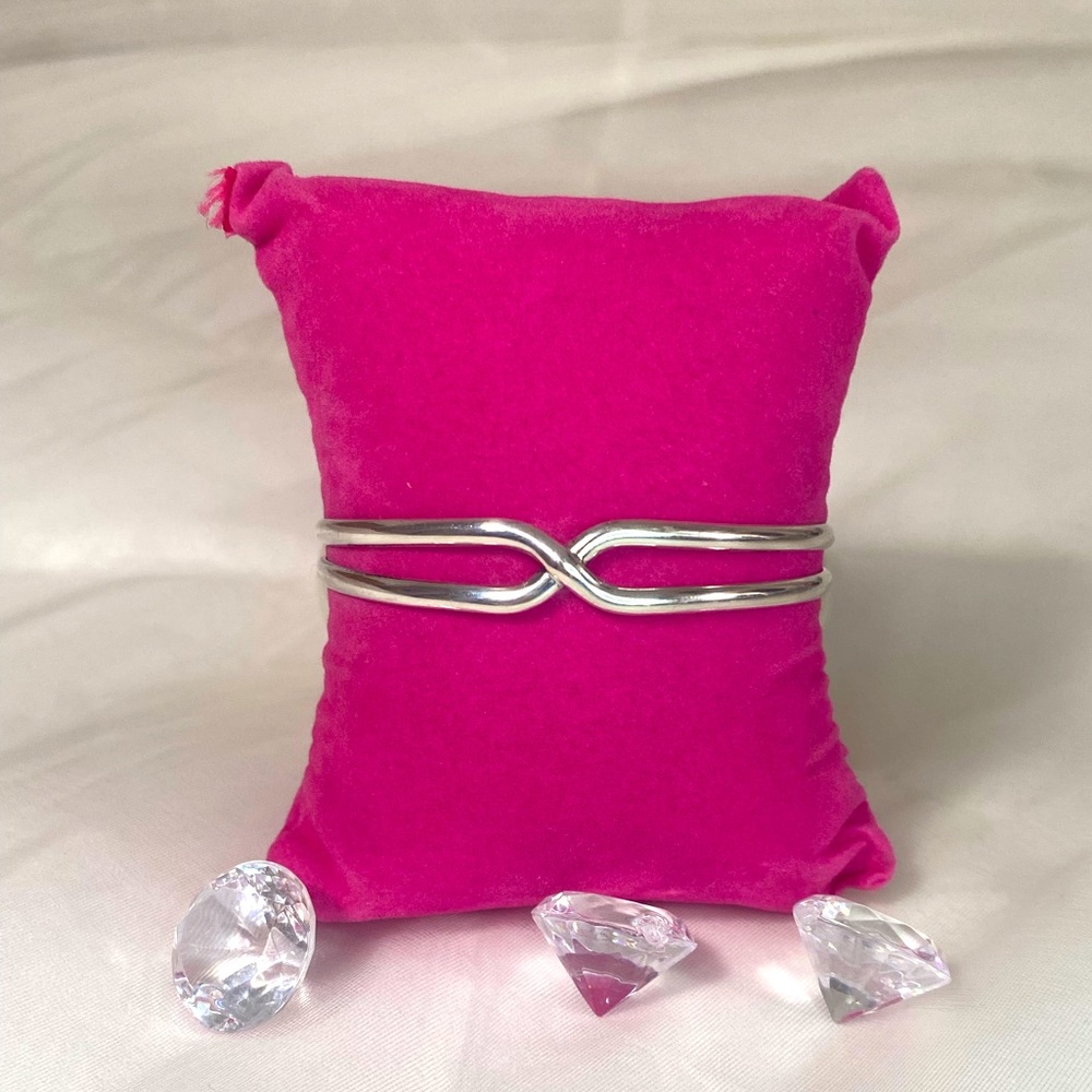 925 Sterling Silver intercepting cuff bracelet VINTAGE